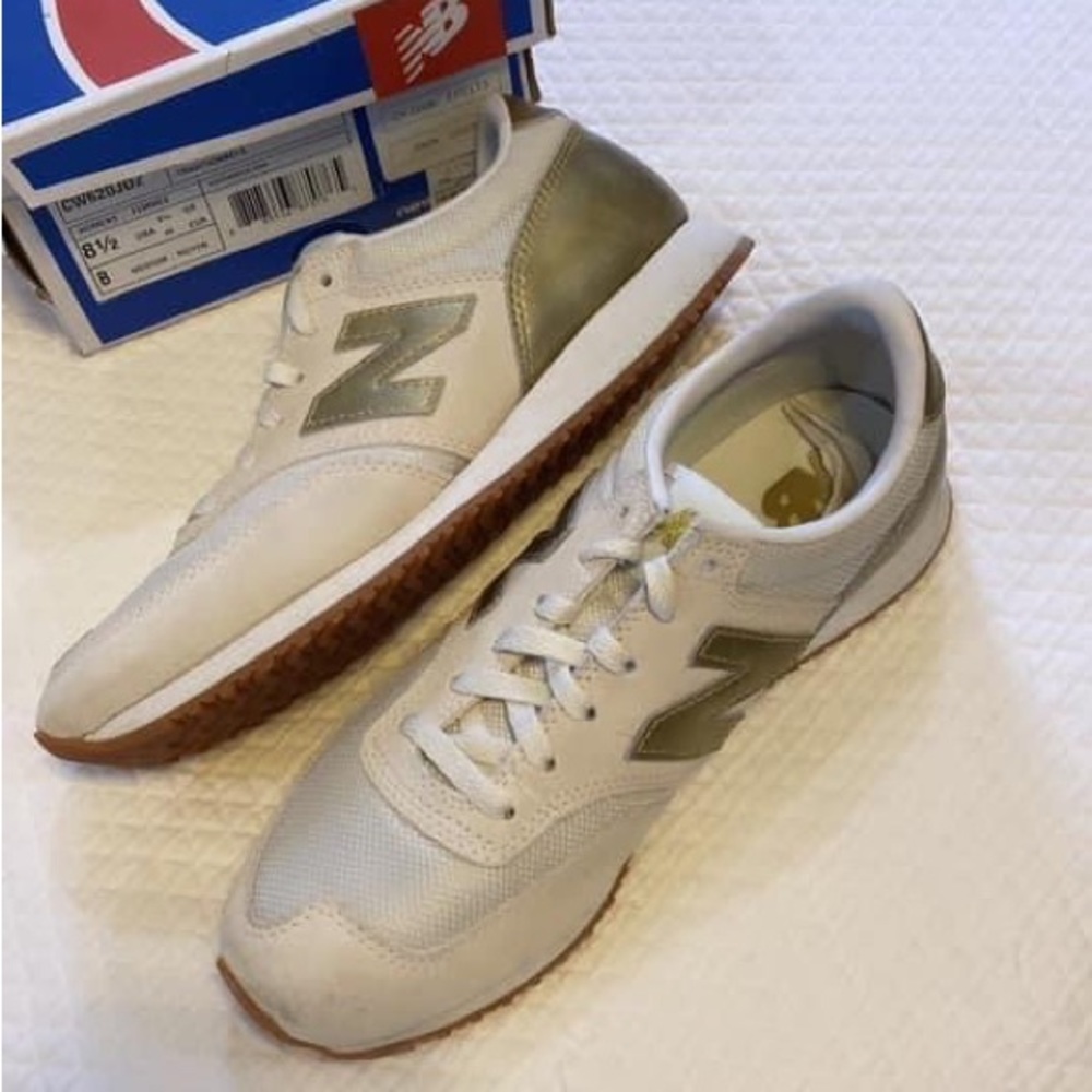 New balance tan and gold
